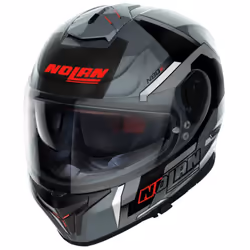 Nolan N80-8 Wanted N-Com Casco, nero-grigio-rosso, dimensione XL per uomo