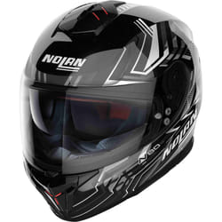Nolan N80-8 Turbolence N-Com Casco, nero-grigio-argento, dimensione S per uomo