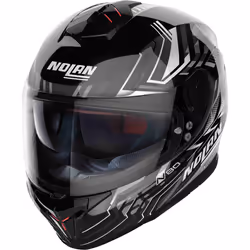 Nolan N80-8 Turbolence N-Com Casco, nero-grigio-argento, dimensione XL per uomo