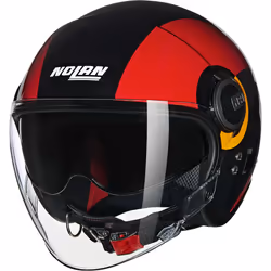 Nolan N21 Visor 06 Bicromo Casco Jet, nero-rosso-arancione, dimensione L per uomo