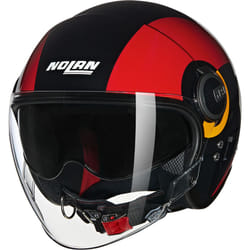 Nolan N21 Visor 06 Bicromo Casco Jet, nero-rosso-arancione, dimensione XL per uomo