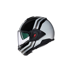 Nolan N120-1 Lineo N-Com Casco, nero-bianco-argento, dimensione 2XL per uomo