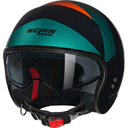 Nolan N21 06 Tangente Casco Jet, nero-verde-arancione, dimensione S per uomo
