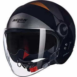 Nolan N21 Visor 06 Tangente Casco Jet, nero-grigio-marrone, dimensione L per uomo