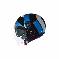 Nolan N21 Visor 06 Tangente Casco Jet, nero-blu-argento, dimensione S per uomo