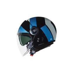 Nolan N21 Visor 06 Tangente Casco Jet, nero-blu-argento, dimensione S per uomo