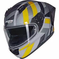 Nolan N60-6 Sport Dinamico Casco, nero-grigio-giallo, dimensione M per uomo