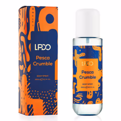 LPDO Pesca Crumble Body Spray 250 ml, 250 ml, Mela, Fiori di ciliegio, Pesca, Giacinto, Lillà, Mughetto, Muschio, Legno bianc ...