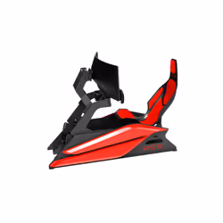 Res-Tech GT Cockpit con sedile X1 in fibra di carbonio, Abitacolo da corsa, Nero, Carbonio, Rosso, Acrilonitrile butadiene st ...