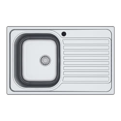 Lavello cucina vasca acciaio inox da incasso gocciolatoio dx 50x79 cm