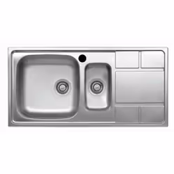 Samet Lavello cucina SAXT332 2 vasche e gocciolatoio destro 100x50 cm Lavello da incasso per cucina in acciaio inox con super ...