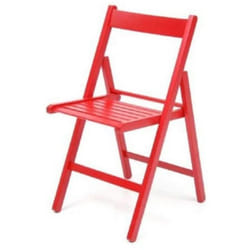 Sedia pieghevole in legno Penelope colore rosso