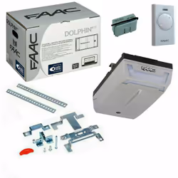 FAAC KIT AUTOMAZIONE PER 24V A TRAINO DOLPHIN Automazione elettromeccanica 24V a traino Mod. 10566544 Per porte sezionali, ba ...