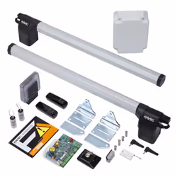 FAAC Kit Automatismo Per Cancello Doppia Anta Battente Automazione elettromeccanica 230V Larghezza max singola anta 1,8 m, VE ...