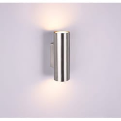 Iperbriko - Applique Cilindro Nichel Doppia Emissione Luce Marley Trio Lighting