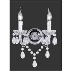 Applique Cromo 2 Luci Lüster Con Pendenti Decorativi Trasparenti Trio Lighting