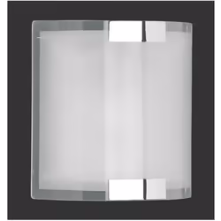 L'applique DIVO di Trio Lighting presenta una montatura quadrata in metallo cromato con diffusore in vetro bianco sabbiato. D ...