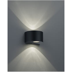 Iperbriko - Applique Doppia Luce Led Rosario Nero H15 cm IP44 Trio Lighting