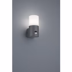 L'applique HOOSIC di Trio Lighting presenta una struttura cilindrica in alluminio pressofuso finitura antracite e diffusore i ...