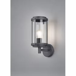 L'applique TANARO di Trio Lighting è composta da una struttura a forma di lanterna tonda in alluminio pressofuso finitura ant ...