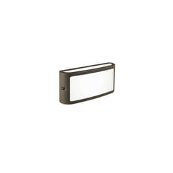 Iperbriko - Applique in alluminio pressofuso con diffusore opalino - 10W, 950 lumen, luce calda caffe'