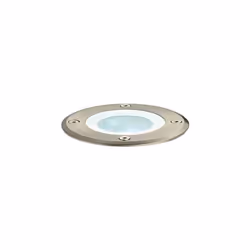 Struttura in pressofusione di alluminio. Anello di copertura in acciao inox. Diffusore in vetro trasparente infrangibile: max ...