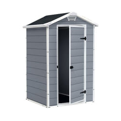 Casetta in resina manor grigio 1 porta, pavimento incluso 129x103xh.196 cm
