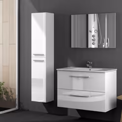 Colonna Bagno Aruba Cm. 30 x 25 x 150h Bianco SPECIFICHE: Struttura in legno Due ante Dimensioni cm 30 x 25 x 150h Colore bia ...