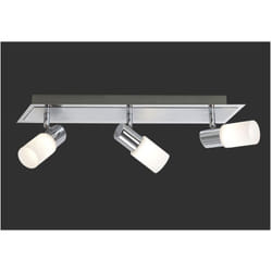 Iperbriko - Faretto Clapton 3 Spot Led Cromo e Vetro Bianco L50 cm Trio Lighting