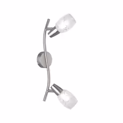 Il faretto COLMAR di Trio Lighting è composta da una piastra rotonda in metallo con barra ondulata finitura nichel e 2 spot a ...