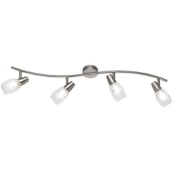 Iperbriko - Faretto Colmar Nichel 4 Spot Led Vetro Satinato L79 cm Trio Lighting