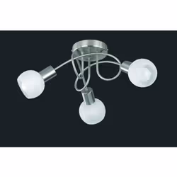 Il faretto da soffitto ANTIBES di Trio Lighting presenta una struttura in metallo a forma di girandola finitura nichel opaco  ...