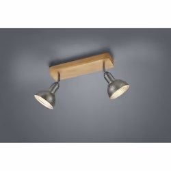 Il faretto DELHI di Trio Lighting è composta da barra rettangolare con doppio spot orientabile a cupola in metallo finitura n ...