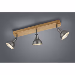 Il faretto DELHI di Trio Lighting è composta da barra rettangolare con 3 spot orientabili a cupola in metallo finitura nichel ...