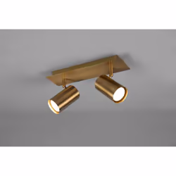 L'applique MARLEY di Trio Lighting è composta da una base rettangolare in metallo e 2 faretti spot orientabili finitura otton ...
