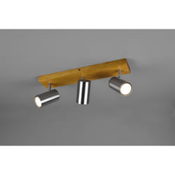 Iperbriko - Faretto Marley 3 Spot GU10 Nichel e Legno L44 cm Trio Lighting