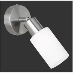 Iperbriko - Faretto Nichel Spot Vetro Bianco Orientabile Mars Ø8 cm Trio Lighting