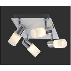 Iperbriko - Faretto Quadrato Clapton 4 Spot Led Cromo e Vetro Bianco 23x23 cm Trio Lighting