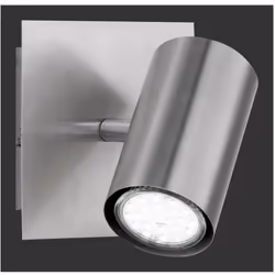 L'applique da parete MARLEY di Trio Lighting è composta da base quadrata in metallo e faretto spot orientabile di colore nich ...