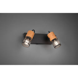 Iperbriko - Faretto Tosh Nero 2xE14 Spot Legno e Gabbia Metallica L26 cm Trio Lighting