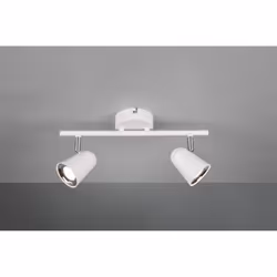 Il faretto TOULOUSE di Trio Lighting è composta da una struttura interamente in plastica bianca con rosone rotondo, barra lin ...