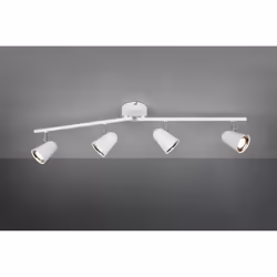 Il faretto TOULOUSE di Trio Lighting è composta da una struttura interamente in plastica bianca con rosone rotondo, 2 bracci ...
