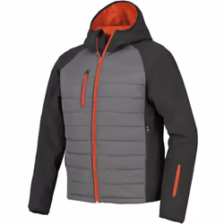 In poliestere pongee spalmato e softshell (membrana w/p 8000-mvp 800), imbottitura 140 gsm. Cappuccio fisso, due tasche ampie ...