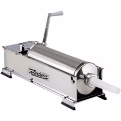 Cilindro e struttura in acciaio inox AISI 304. Dotata di variatore di velocità e 4 imbuti in plastica.