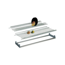Iperbriko - Kit scolapiatti cromato da incasso regolabile e vaschetta 76x25 cm