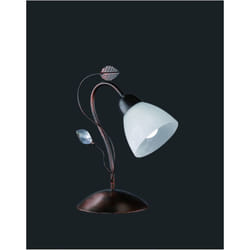 Iperbriko - Lampada Da Tavolo 1xE14 Traditio Ruggine Coppa Vetro Bianco L12 cm Trio Lighting