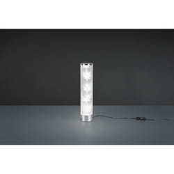 Iperbriko - Lampada Da Tavolo Cilindro Led Rgb Rico Cromo Stoffa Microforata Con Smart Control Trio Lighting