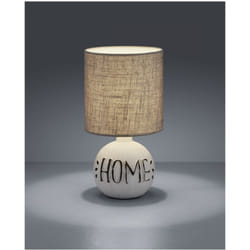 Lampada Da Tavolo Esna Ceramica 'home' e Paralume Cappuccino Ø16 cm Trio Lighting