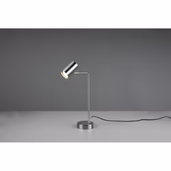 La lampada da tavolo MARLEY di Trio Lighting è composta da una struttura in metallo con fusto sottile e curvo e diffusore cil ...