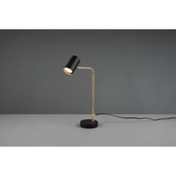 Iperbriko - Lampada Da Tavolo Marley Ottone e Spot Nero H45 Trio Lighting